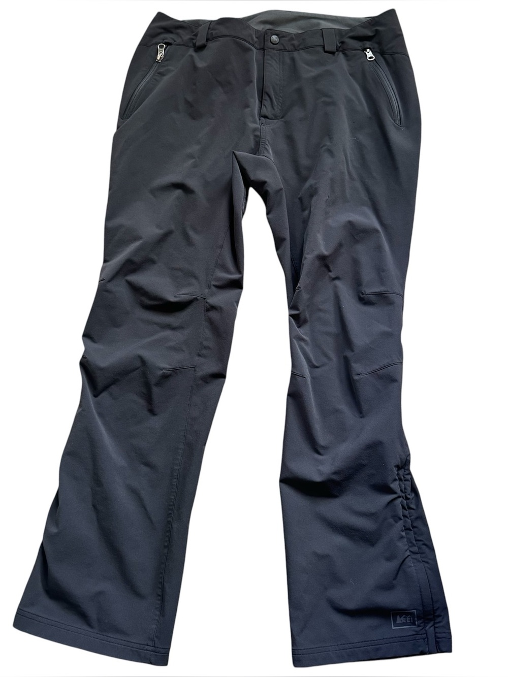 REI Women’s Hiking Pants Size 14 Ankle Zip Black Pockets Straight Leg